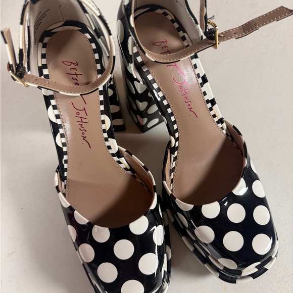 Betsy Johnson Black and White Polka Dot Women's Shoes - Picture 3 of 4